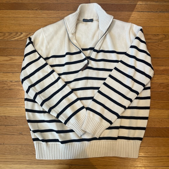 Brandy Melville Striped Quarter Zip Sweater - Picture 3 of 3